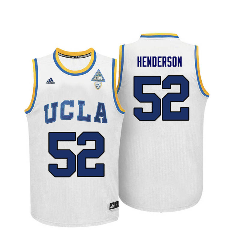 Men UCLA Bruins #52 J.R. Henderson College Basketball Jerseys-White